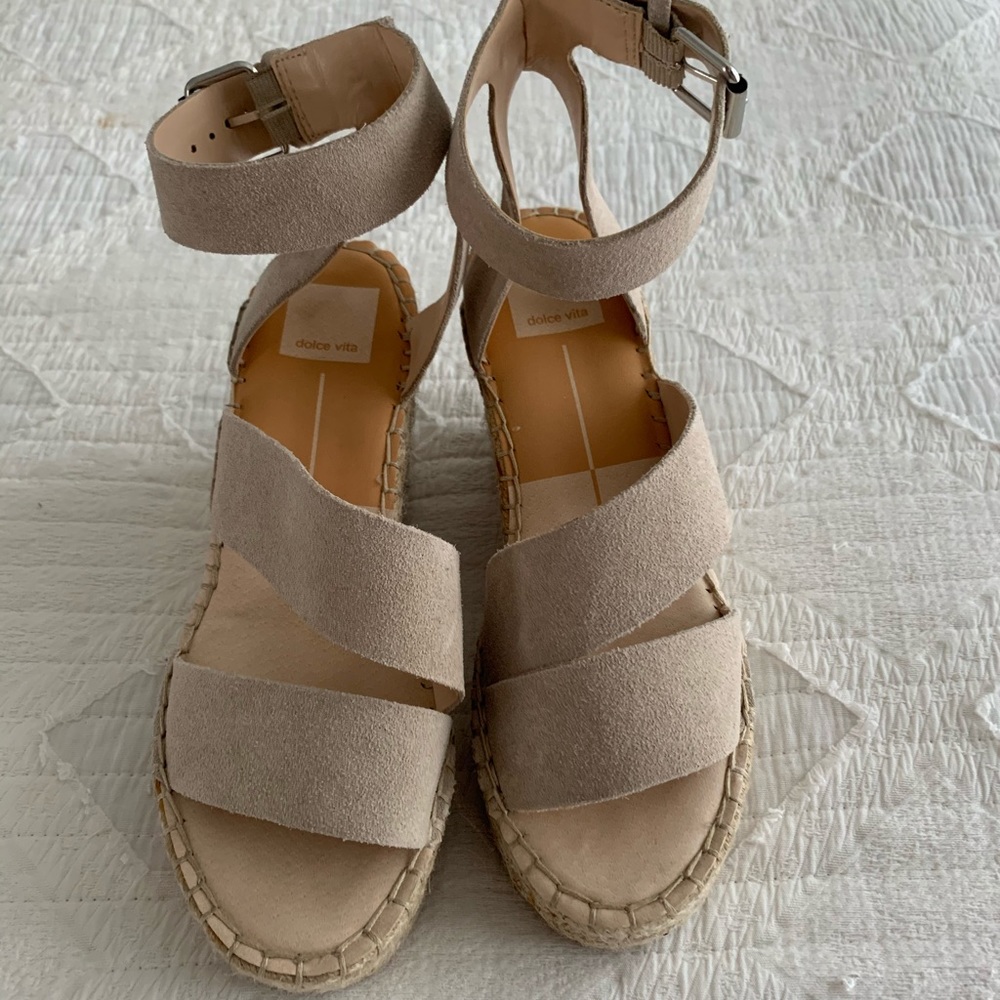 Dolce vita - wedge espadrilles- light gray - 7.5